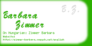 barbara zimmer business card